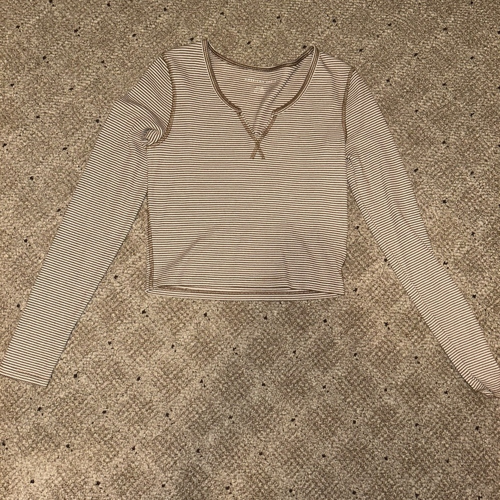 Stripped Cropped Long Sleeve